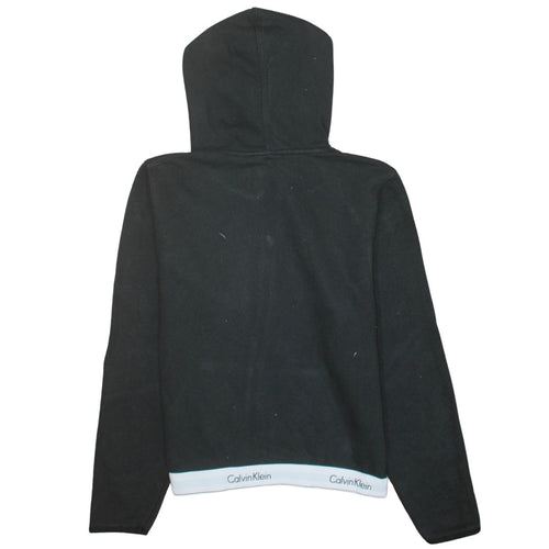 Calvin Klein Womens Black Hooded Zip Pyjama Top L