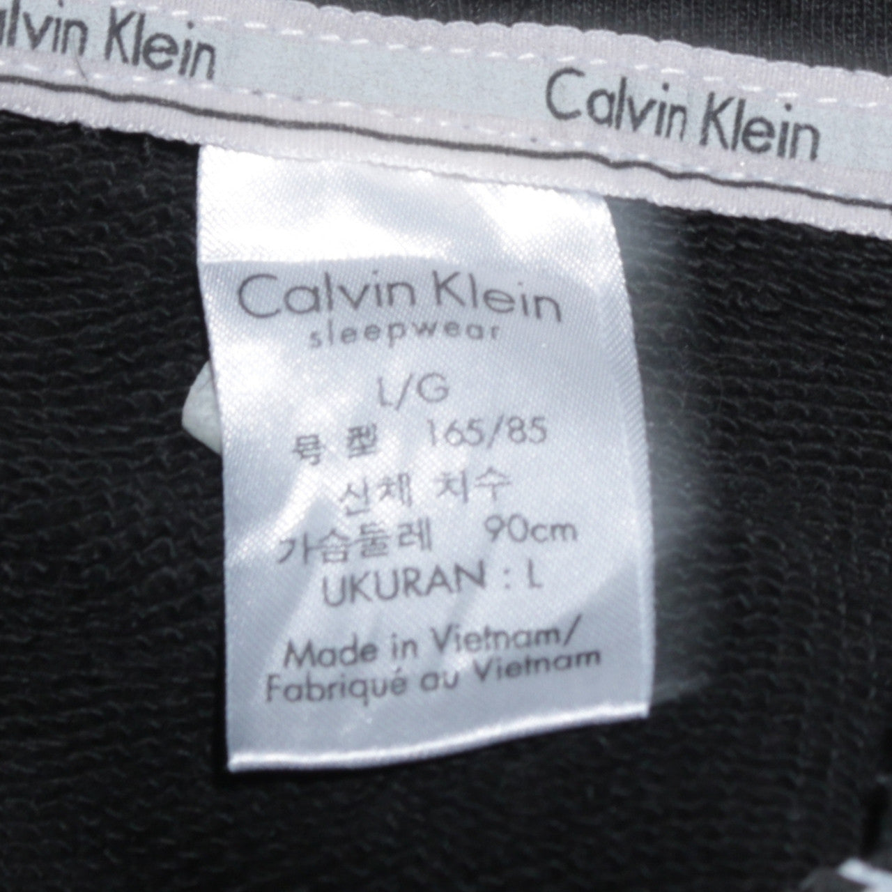 Calvin Klein Womens Black Hooded Zip Pyjama Top L