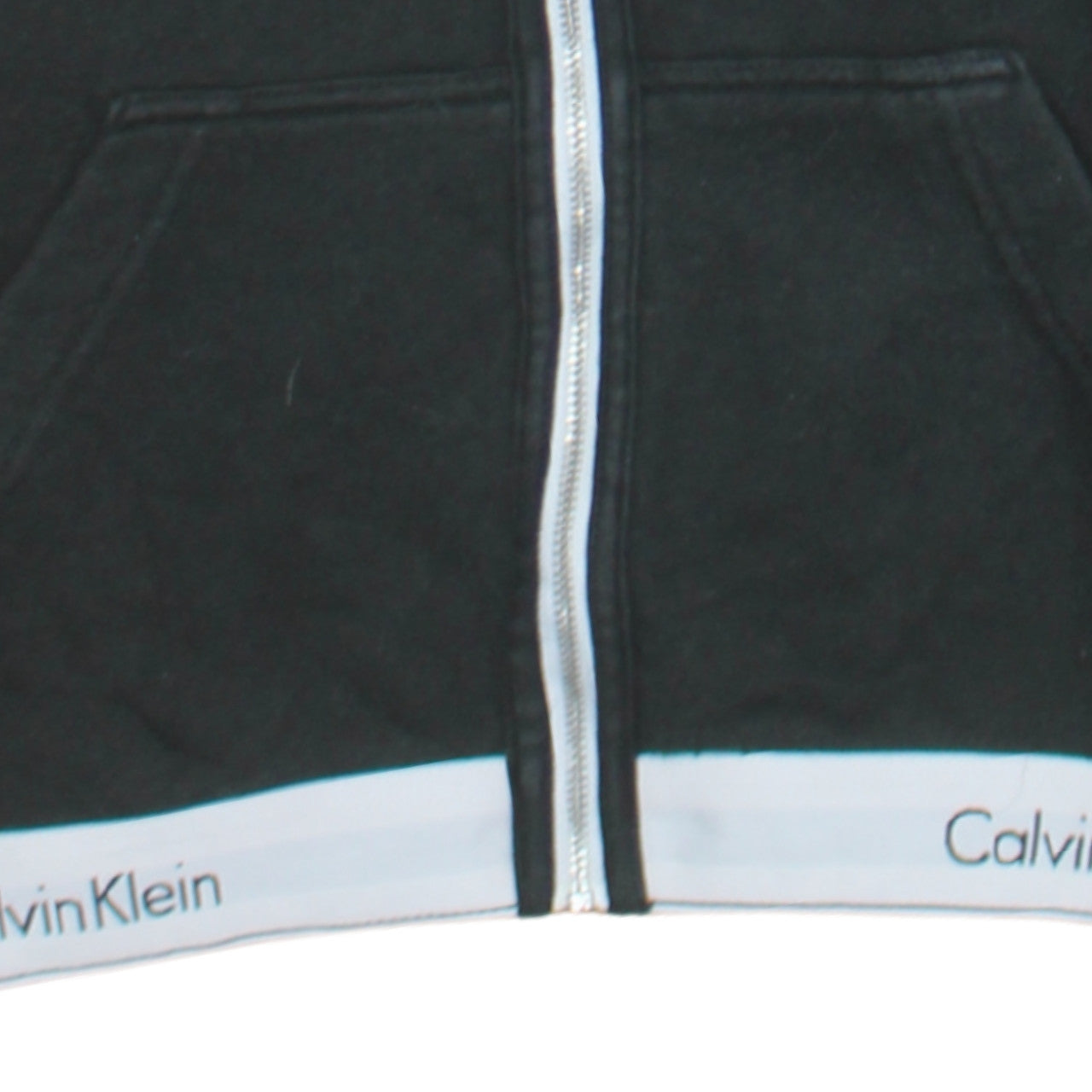 Calvin Klein Womens Black Hooded Zip Pyjama Top L