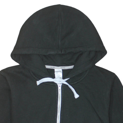 Calvin Klein Womens Black Hooded Zip Pyjama Top L
