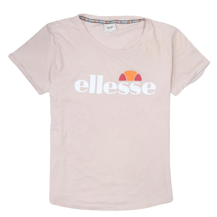 Ellesse Womens Pink Short Sleeve Cotton Logo T-Shirt Size M