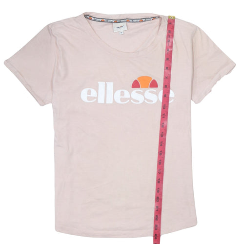 Ellesse Womens Pink Short Sleeve Cotton Logo T-Shirt Size M