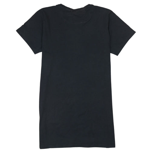 Adidas Womens Black Cotton Short Sleeve Trefoil Logo T-Shirt Size 16