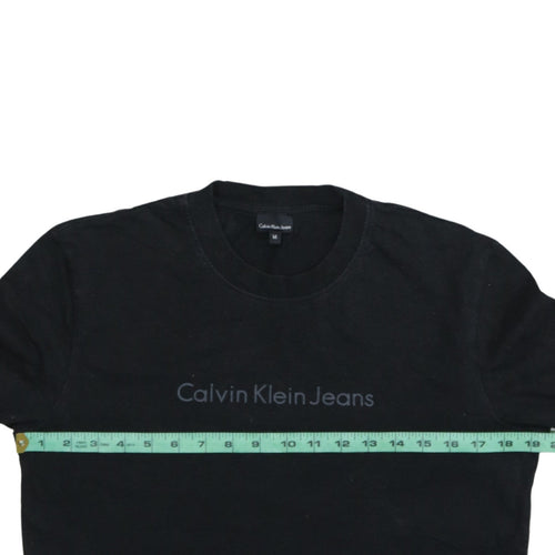 Calvin Klein Jeans Mens Black Long Sleeve Crew Neck Cotton T-Shirt M