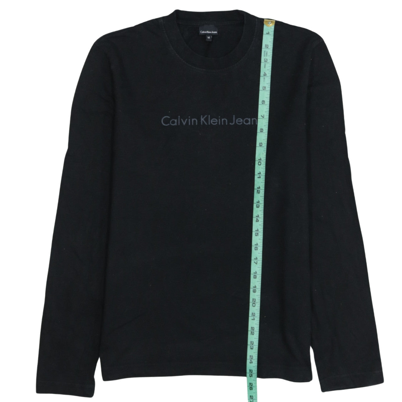 Calvin Klein Jeans Mens Black Long Sleeve Crew Neck Cotton T-Shirt M
