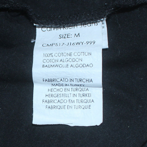 Calvin Klein Jeans Mens Black Long Sleeve Crew Neck Cotton T-Shirt M