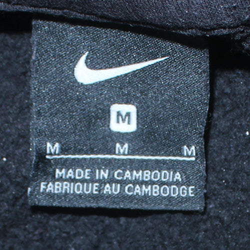 Nike Mens Black Pullover Hoodie Sweatshirt M Regular Fit Fleece