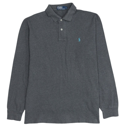 Ralph Lauren Men's Grey Long Sleeve Polo Shirt Size L
