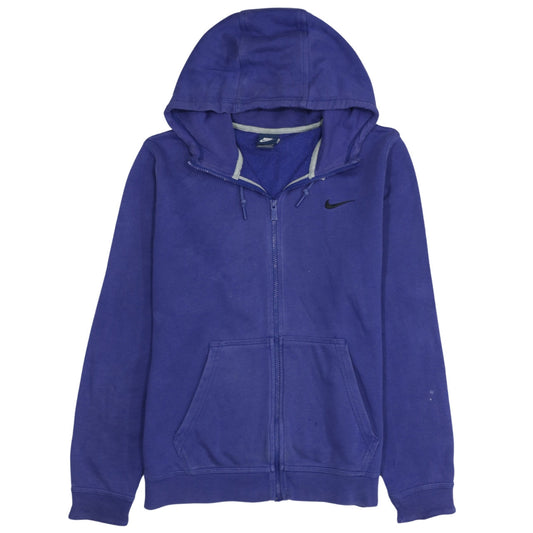 Nike Women Blue Full Zip Hoodie Size M Cotton Blend