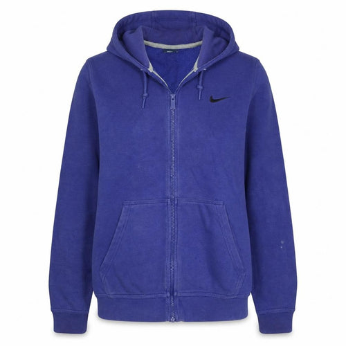 Nike Women Blue Full Zip Hoodie Size M Cotton Blend