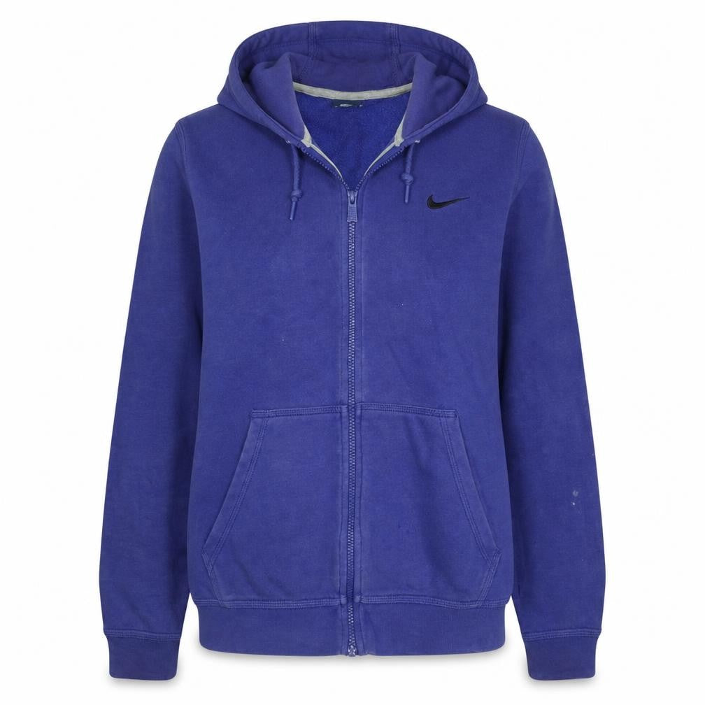Nike Women Blue Full Zip Hoodie Size M Cotton Blend