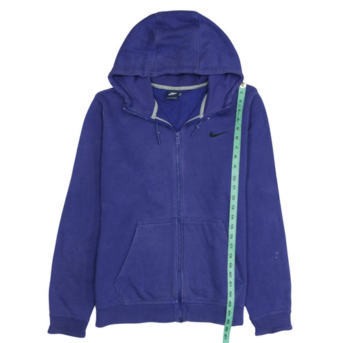 Nike Women Blue Full Zip Hoodie Size M Cotton Blend
