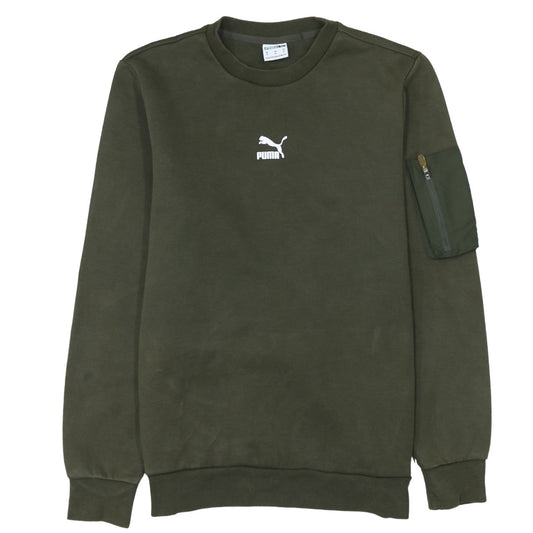Puma Men’s Green Crew Neck Pullover Sweatshirt M Regular Fit