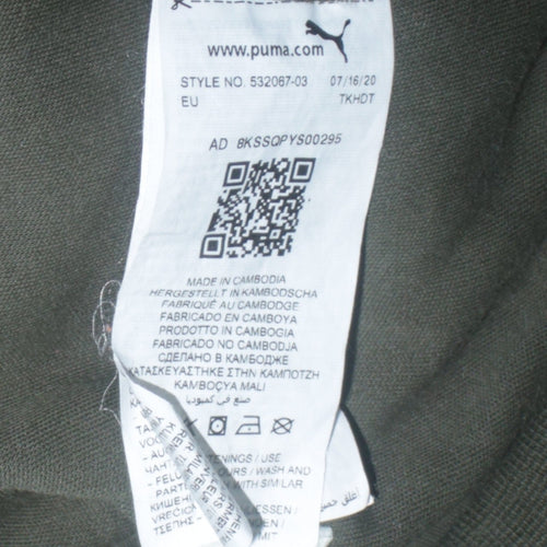 Puma Men’s Green Crew Neck Pullover Sweatshirt M Regular Fit