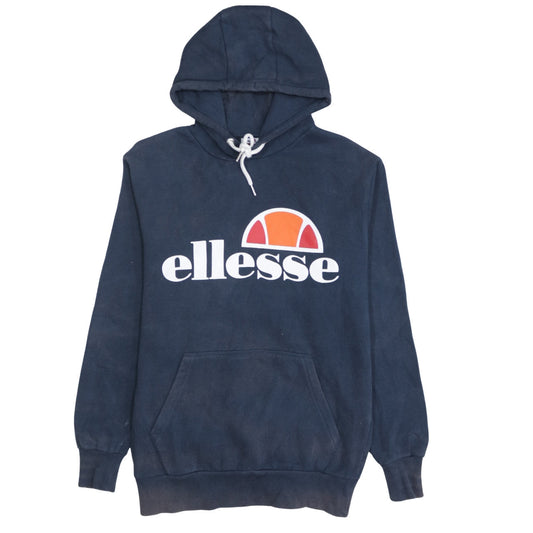 Ellesse Mens Blue Pullover Hoodie Medium Logo Fleece Sweatshirt