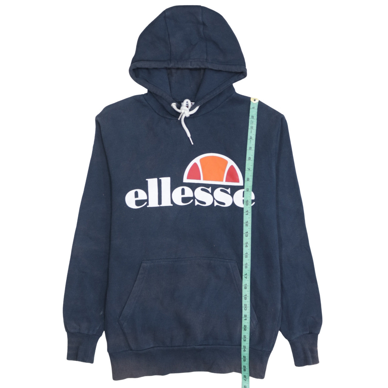 Ellesse Mens Blue Pullover Hoodie Medium Logo Fleece Sweatshirt