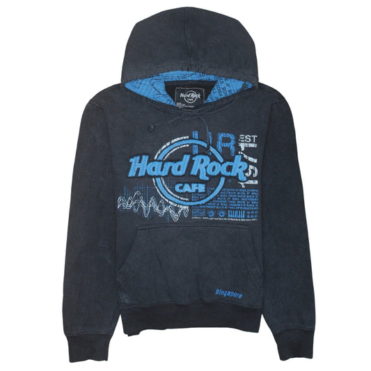 Hard Rock Cafe Men's Black Medium Pullover Hoodie Singapore Design