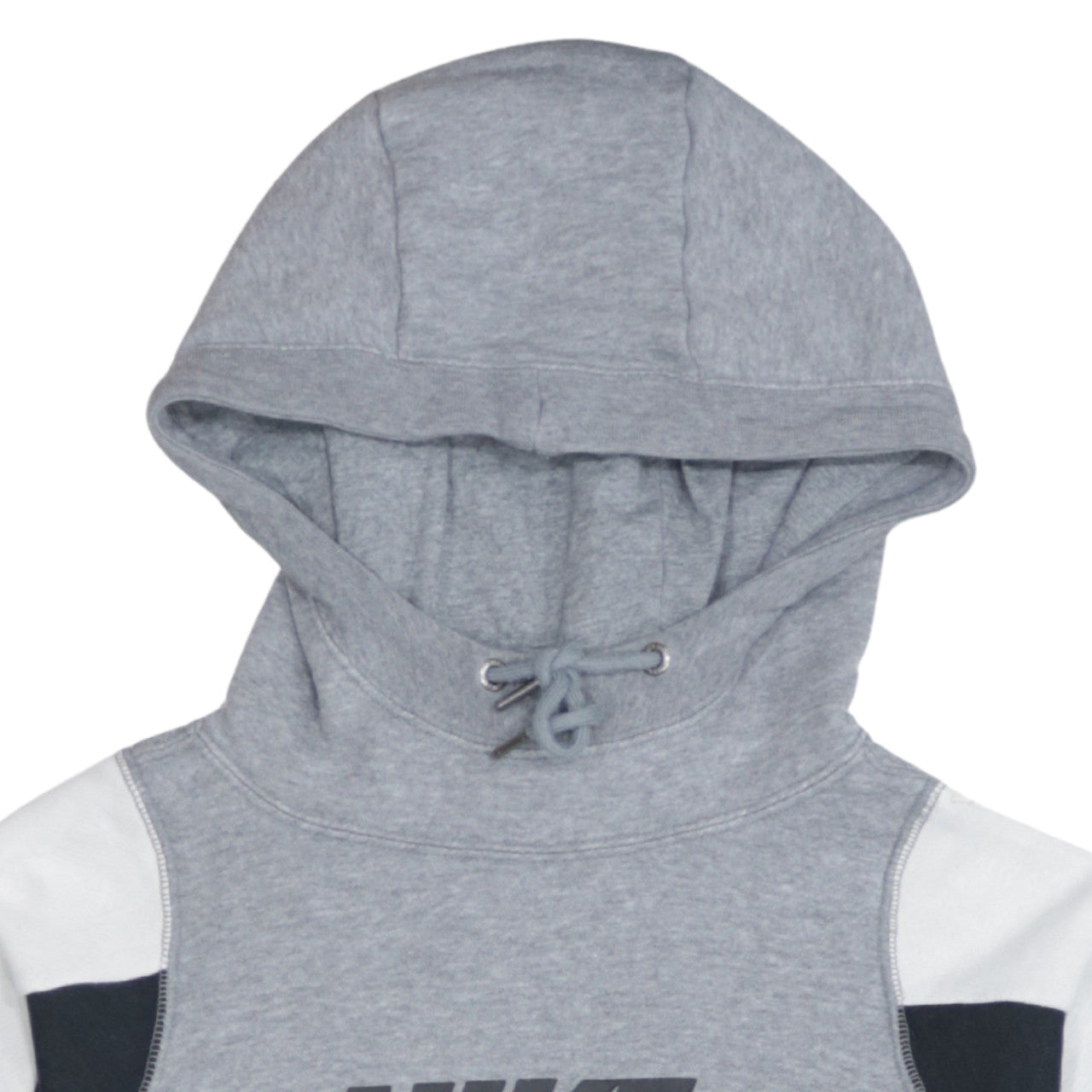 Nike Women Grey Colourblock Hoodie XS Drawstring Hooded Pullover