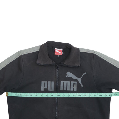 Puma Boys Black Track Jacket Size 14 Years Full Zip Fleece Activewear