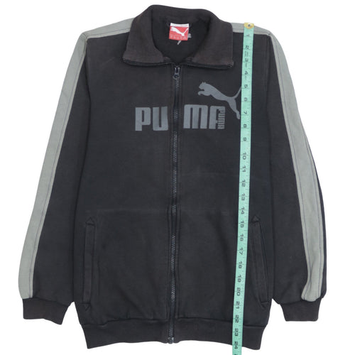 Puma Boys Black Track Jacket Size 14 Years Full Zip Fleece Activewear