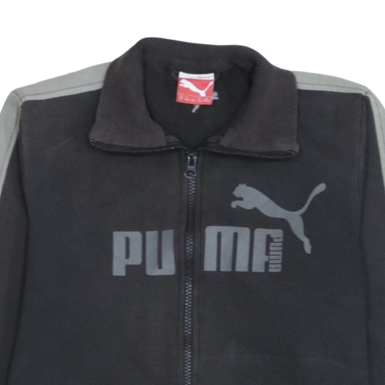 Puma Boys Black Track Jacket Size 14 Years Full Zip Fleece Activewear