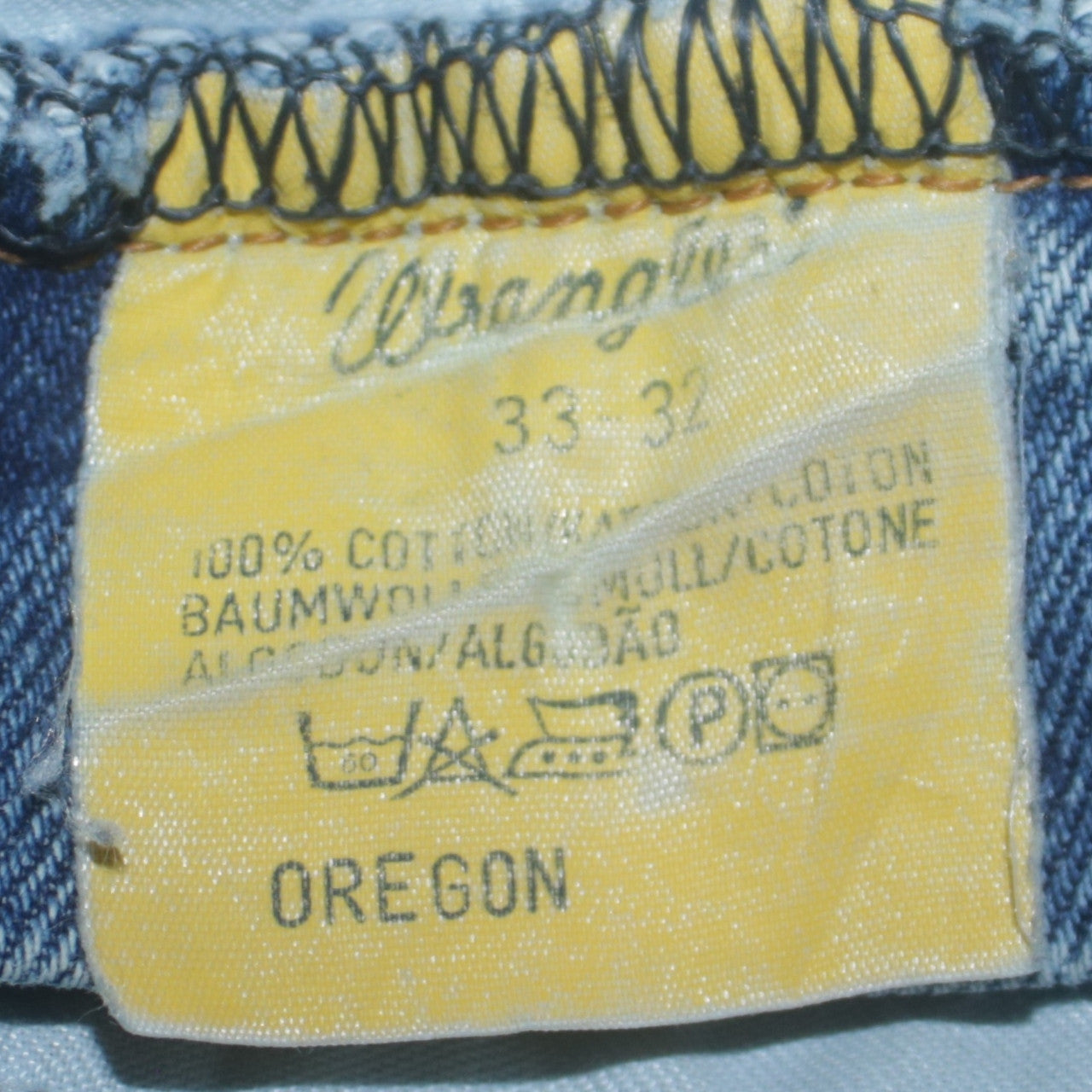 Wrangler Men’s Blue 33x32 Oregon Straight Leg Denim Jeans
