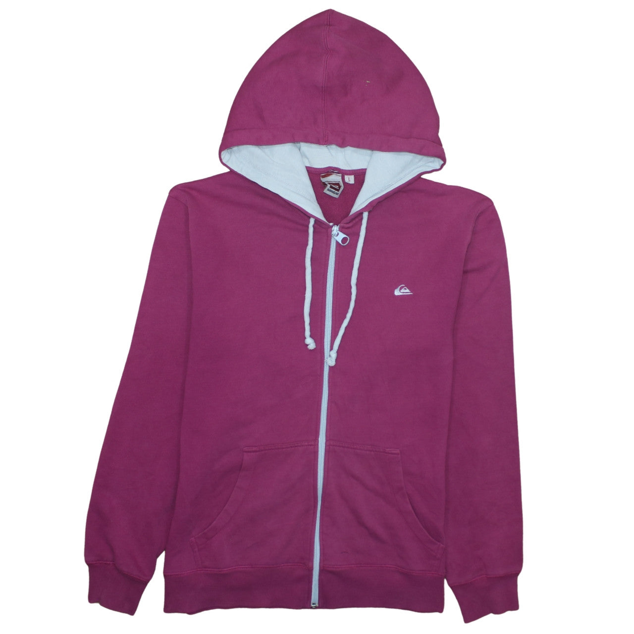 Quiksilver Womens Purple Full Zip Hoodie L Cotton Blend Casual