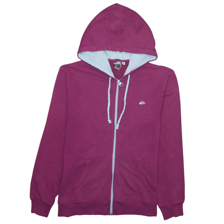 Quiksilver Womens Purple Full Zip Hoodie L Cotton Blend Casual
