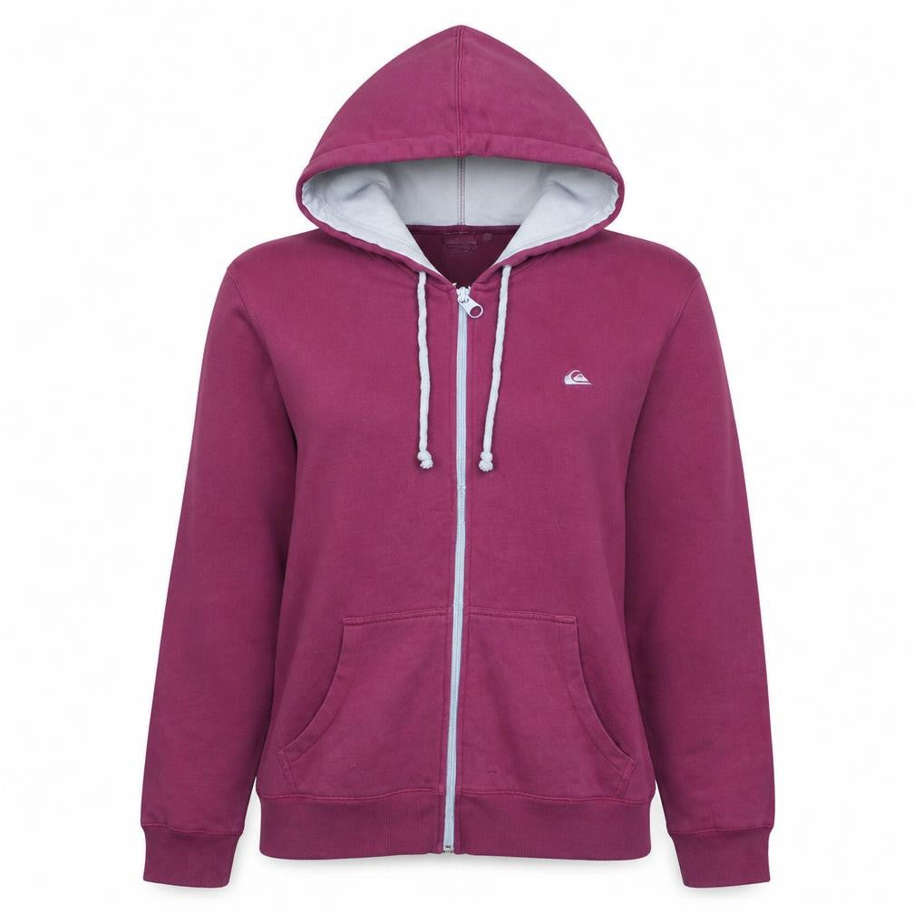 Quiksilver Womens Purple Full Zip Hoodie L Cotton Blend Casual