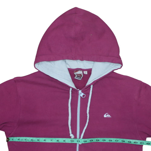 Quiksilver Womens Purple Full Zip Hoodie L Cotton Blend Casual
