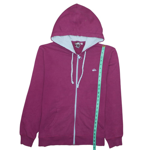 Quiksilver Womens Purple Full Zip Hoodie L Cotton Blend Casual