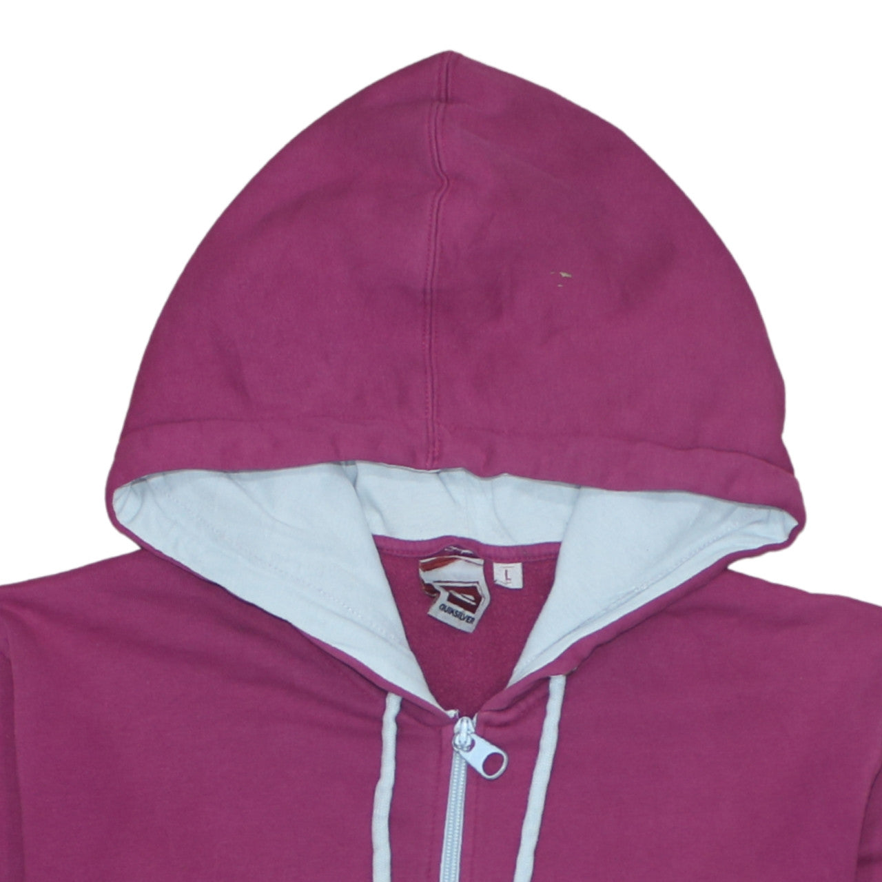Quiksilver Womens Purple Full Zip Hoodie L Cotton Blend Casual