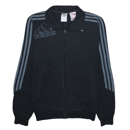 Adidas Boys Black Track Jacket 14 Years Full Zip Sports Activewear