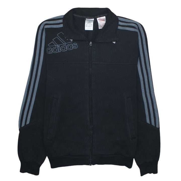 Adidas Boys Black Track Jacket 14 Years Full Zip Sports Activewear