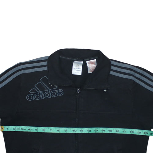 Adidas Boys Black Track Jacket 14 Years Full Zip Sports Activewear