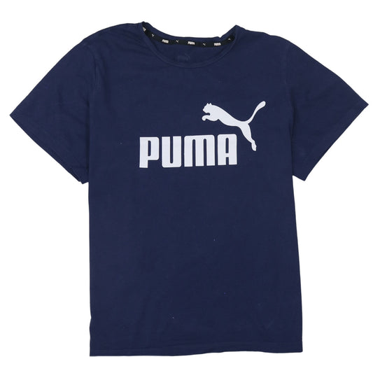 Puma Men's Navy Blue Crew Neck Short Sleeve Logo T-Shirt XXL