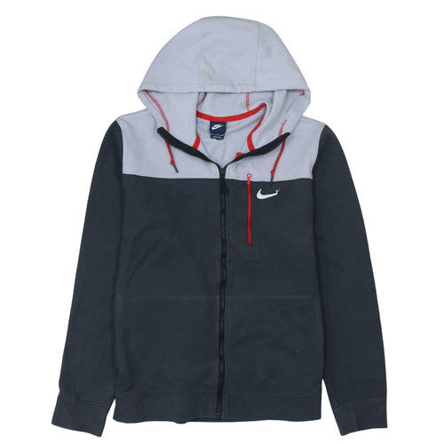 Nike Mens Grey Full Zip Hoodie XL Regular Fit Logo Hooded Sweatshirt