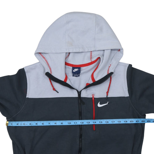 Nike Mens Grey Full Zip Hoodie XL Regular Fit Logo Hooded Sweatshirt