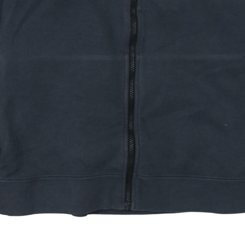 Nike Mens Grey Full Zip Hoodie XL Regular Fit Logo Hooded Sweatshirt