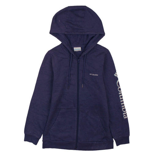 Columbia Women's Navy Full Zip Hoodie Small Lightweight Casual