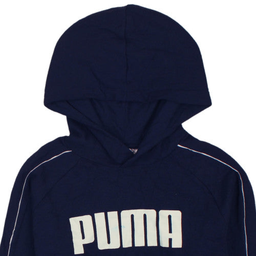 Puma Womens Navy Blue Pullover Hoodie XXL Logo Casual Sweatshirt