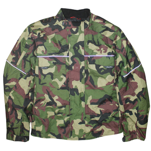 MDM Mens Green Camouflage Full Zip Sweatshirt Jacket 2XL