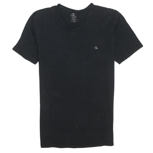 Calvin Klein Men’s Black Cotton Crew Neck Short Sleeve T-Shirt S