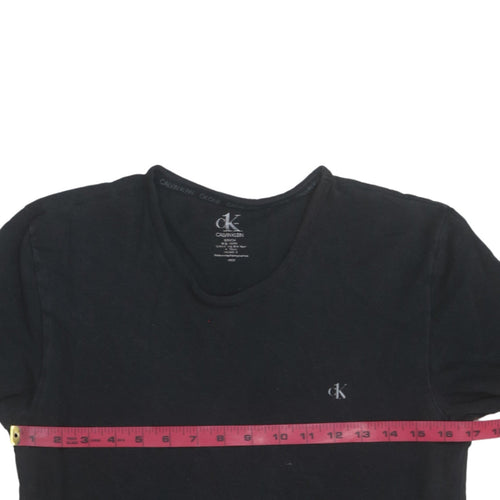 Calvin Klein Men’s Black Cotton Crew Neck Short Sleeve T-Shirt S