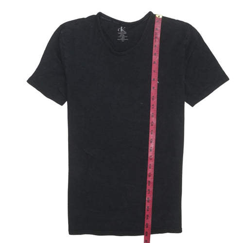 Calvin Klein Men’s Black Cotton Crew Neck Short Sleeve T-Shirt S