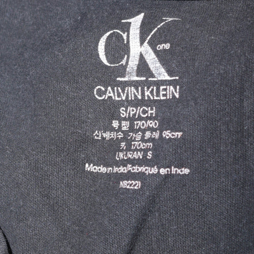 Calvin Klein Men’s Black Cotton Crew Neck Short Sleeve T-Shirt S