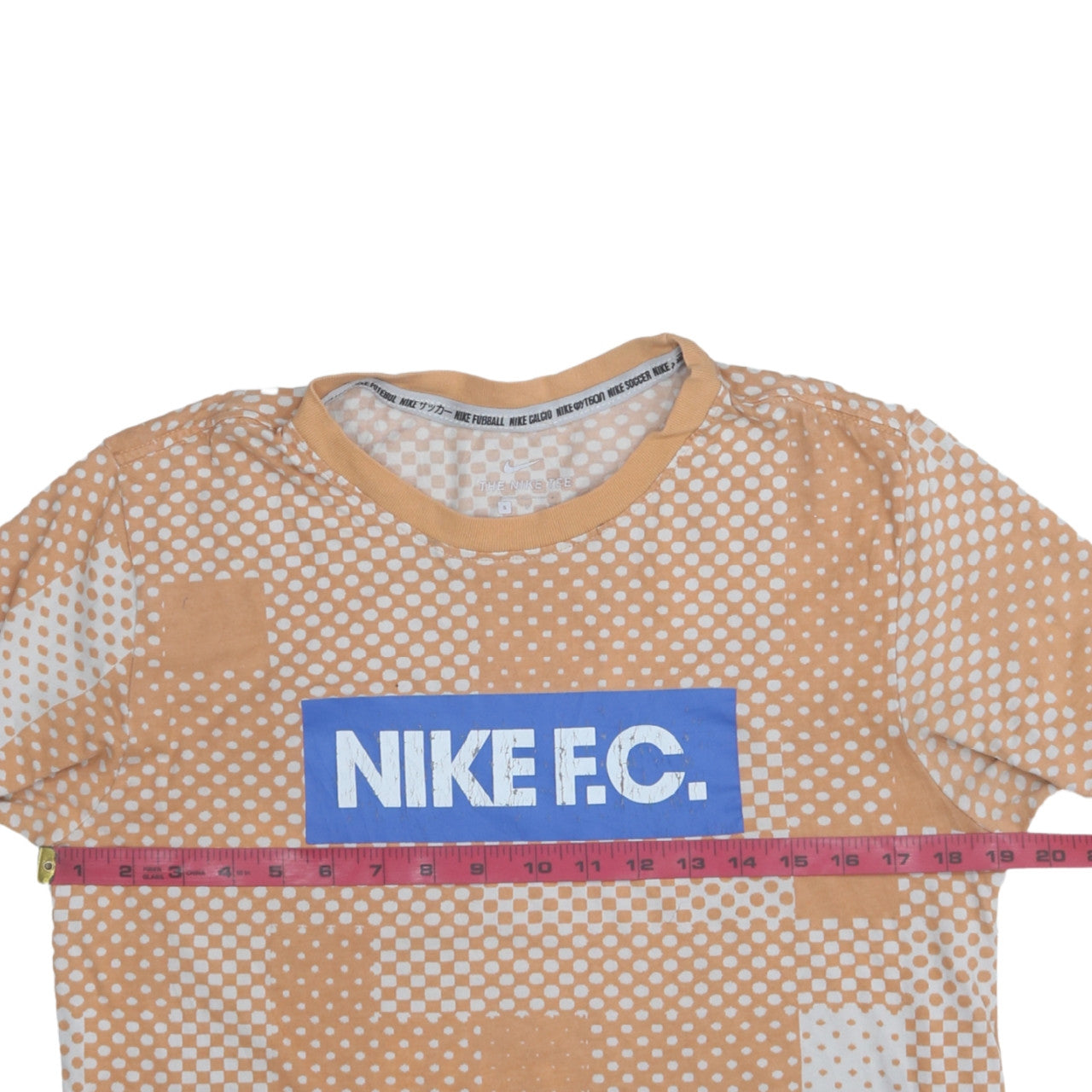 Nike F.C. Men's Beige Geometric Dri-Fit Sports T-Shirt Size S