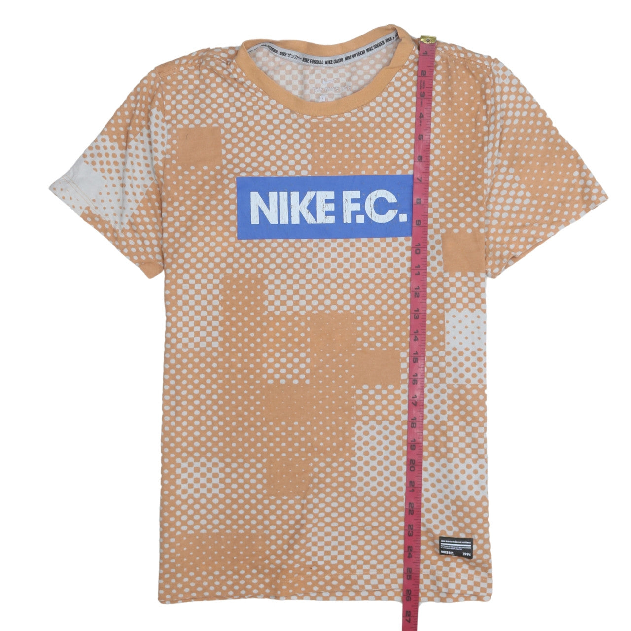 Nike F.C. Men's Beige Geometric Dri-Fit Sports T-Shirt Size S