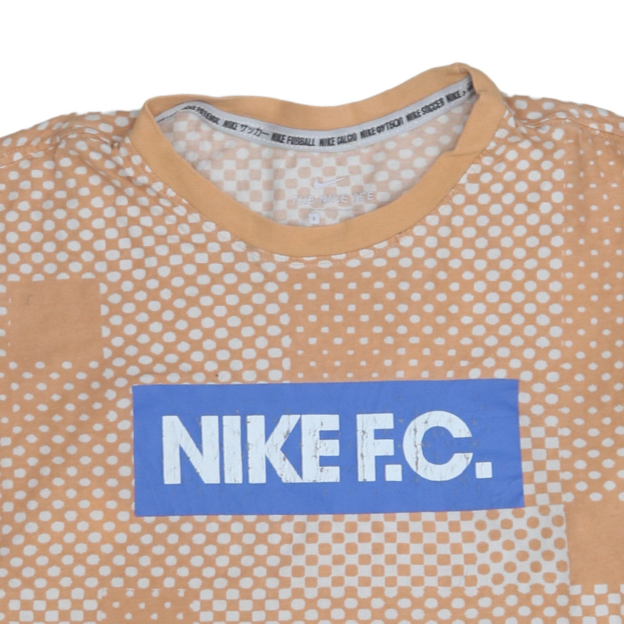 Nike F.C. Men's Beige Geometric Dri-Fit Sports T-Shirt Size S