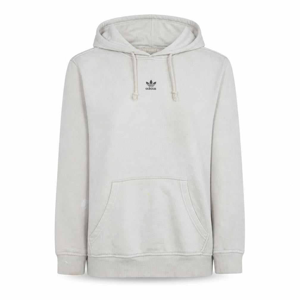 Front view of Adidas Women Beige Small Pullover Hoodie Cotton Blend Casual